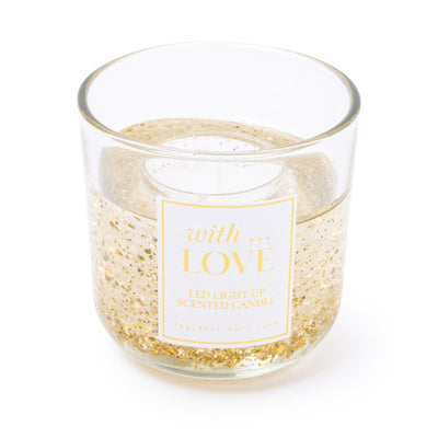 Candlelight Home Wax Pot Candles 'With Love' Gold Glitter Light Up LED Candle 6PK