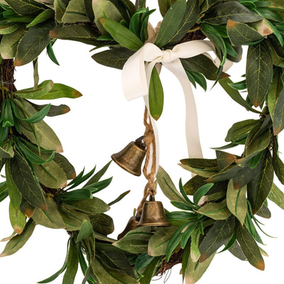 Candlelight Home Wreaths & Garlands Heart Shaped Eucalyptus Wreath with Ribbon & Bells (MO) 1PK